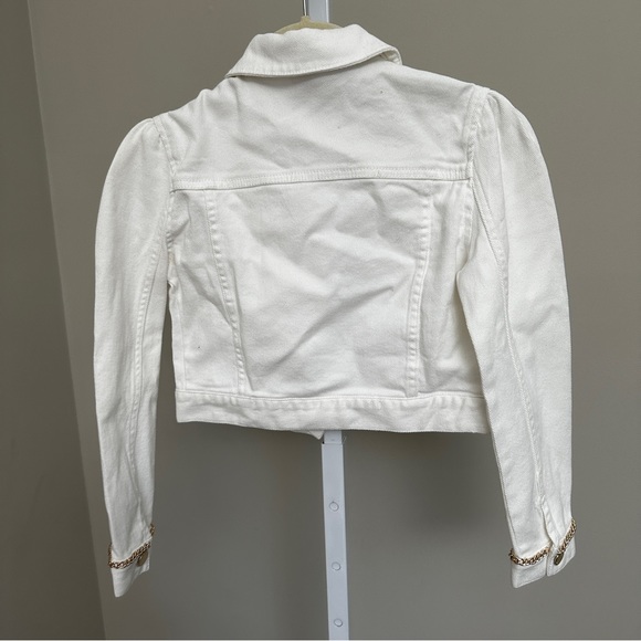 Kids Michael Kors White Denim Logo Jacket size 10 - Picture 4 of 5
